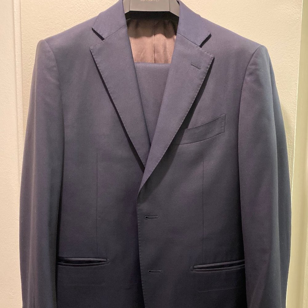 Like New Suit Supply Napoli Navy Suit 38R